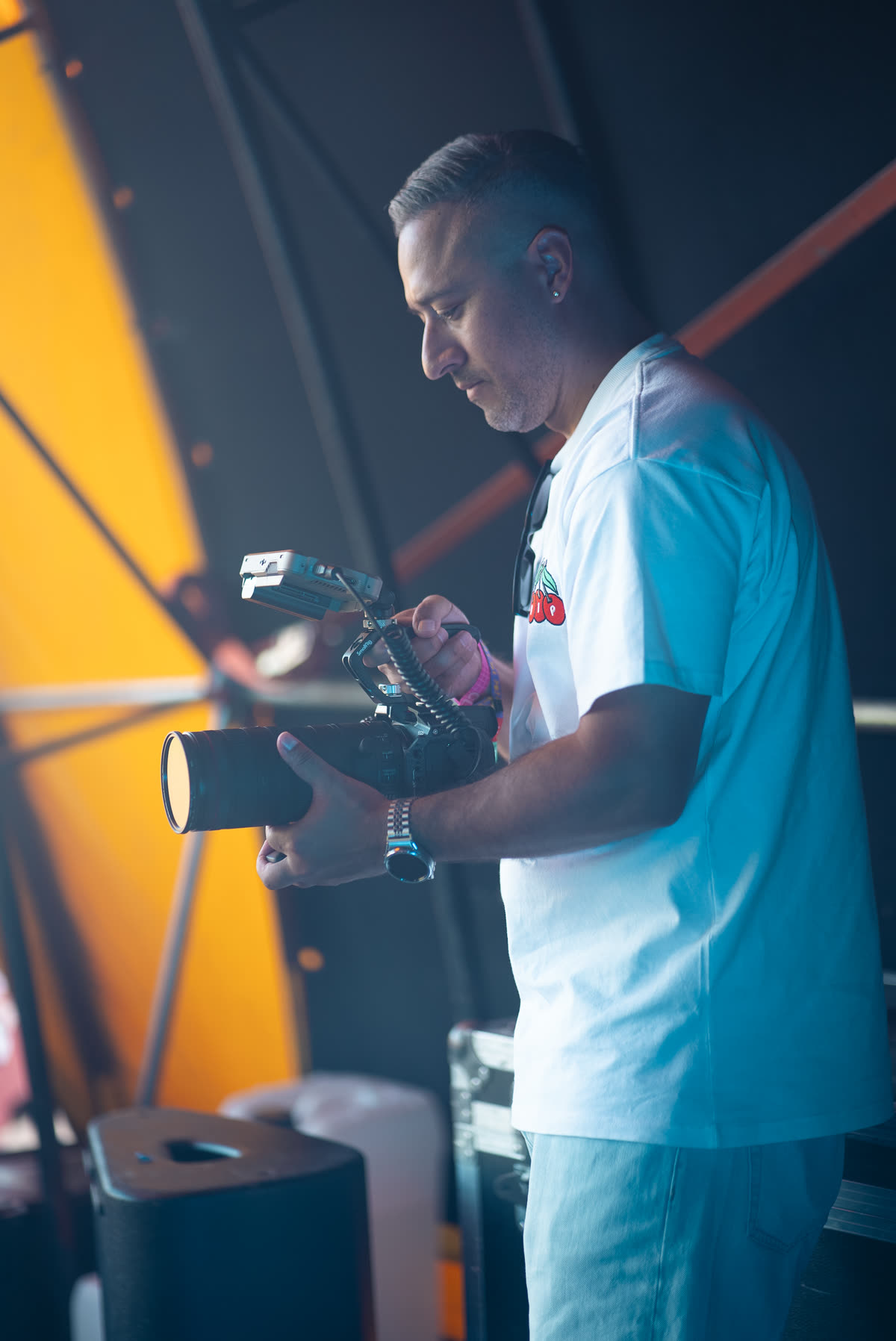 Jean Paul Stalder bei der Arbeit am Set